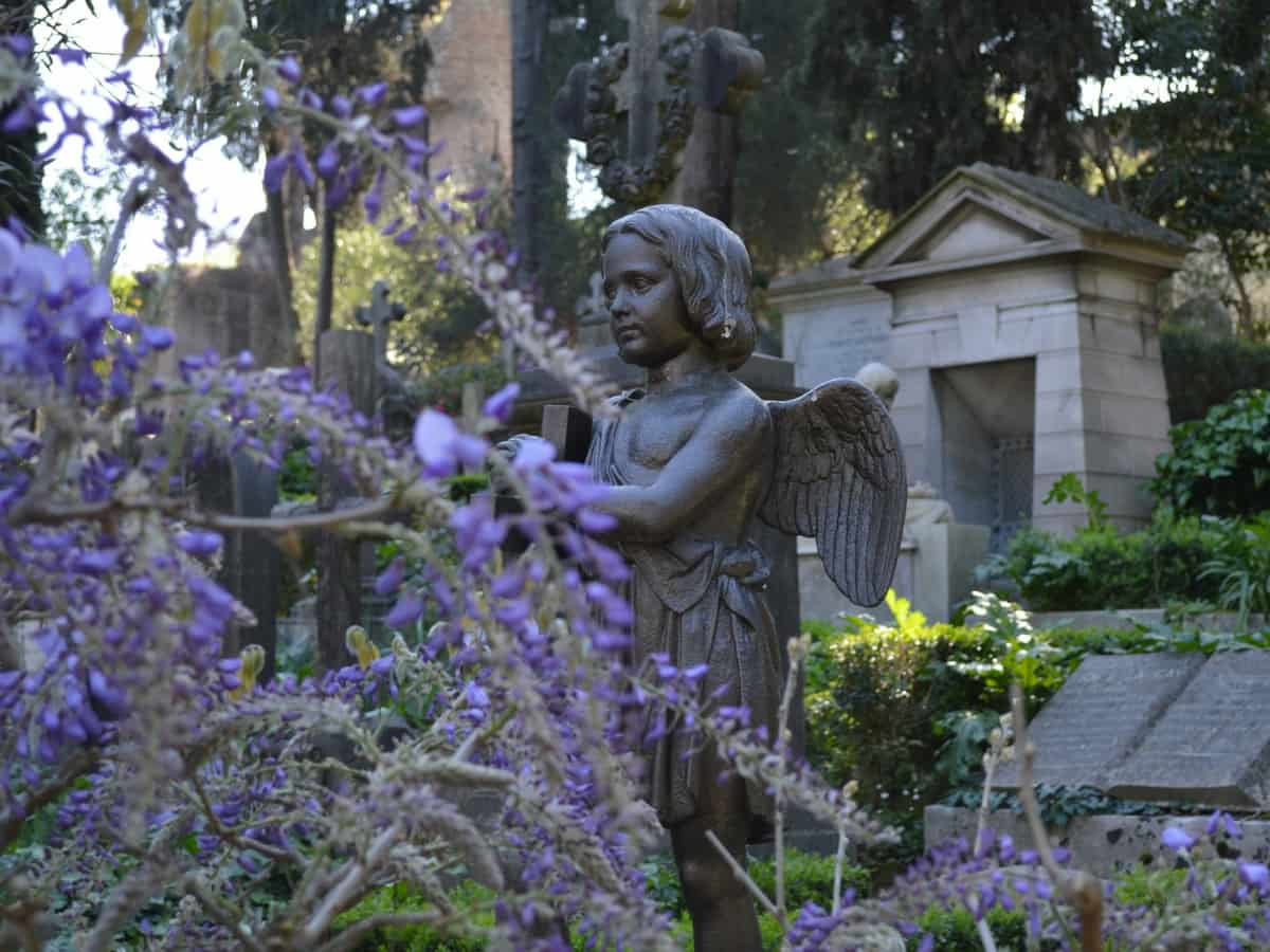 Angel Statue in the Protestant Cemetery Testaccio Rome