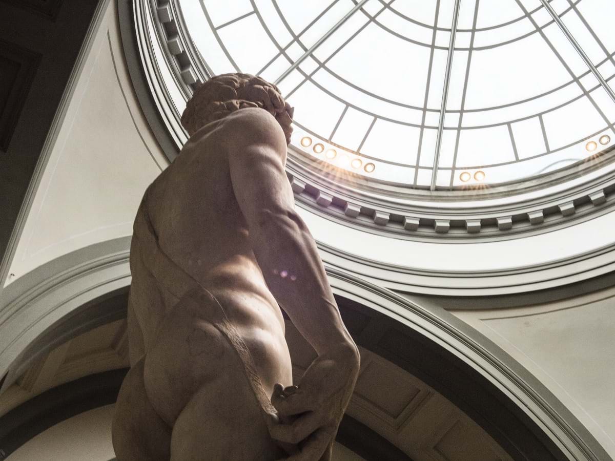 Michelangelo's Statue of David under Galleria Dell'Academia Dome