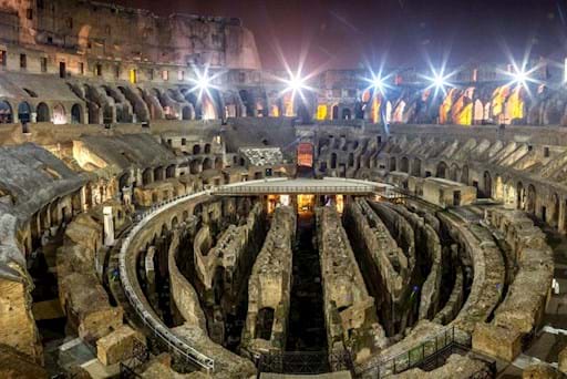 Roman Colosseum Arena Floor in the evening