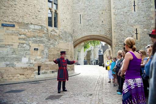 Beefeater explaining the incredible history of the Tower of London