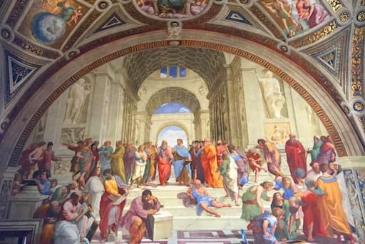 painiting in the Raphael rooms at the vatican