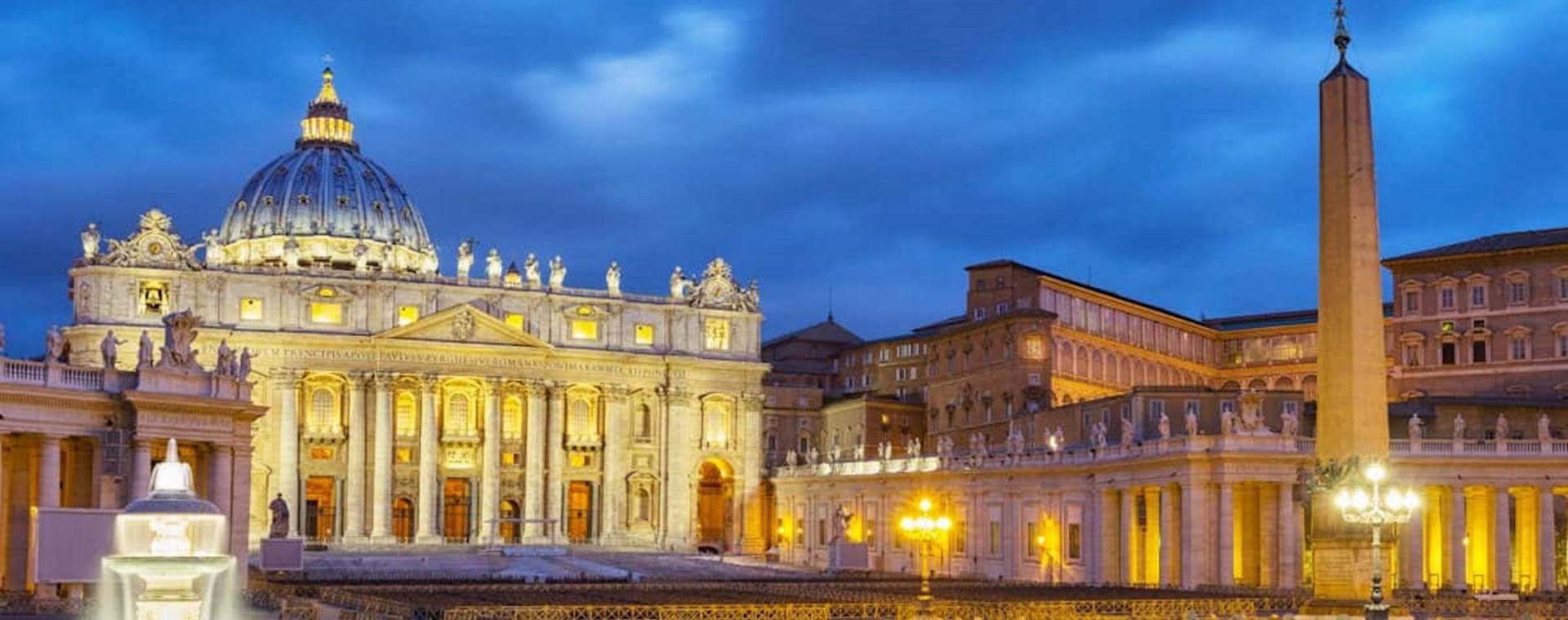 Beautiful view of St Peter Square at night