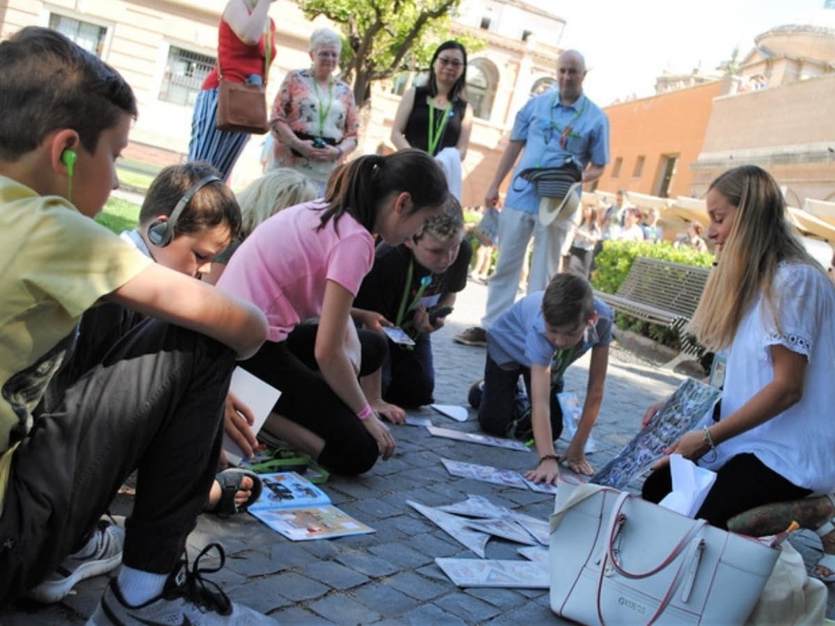 children on vatican tour