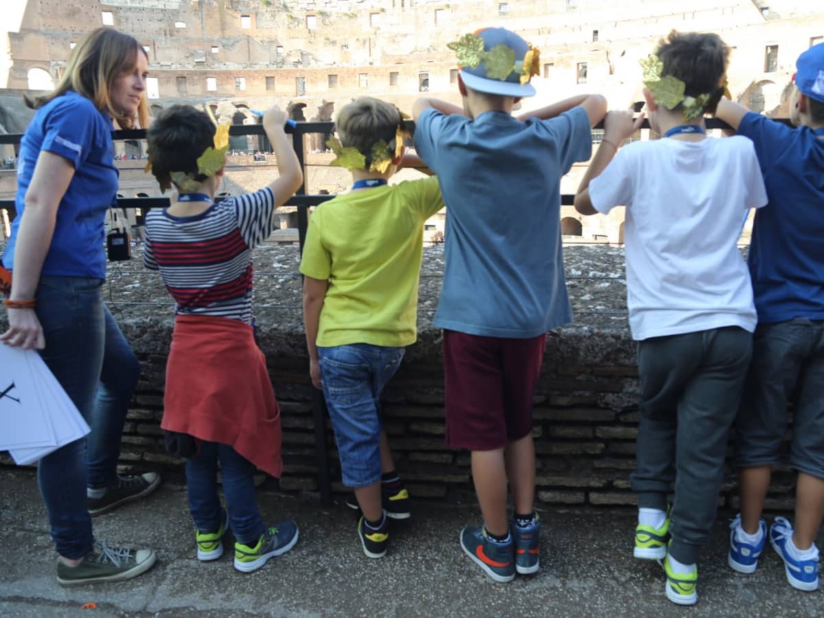 children in colosseum