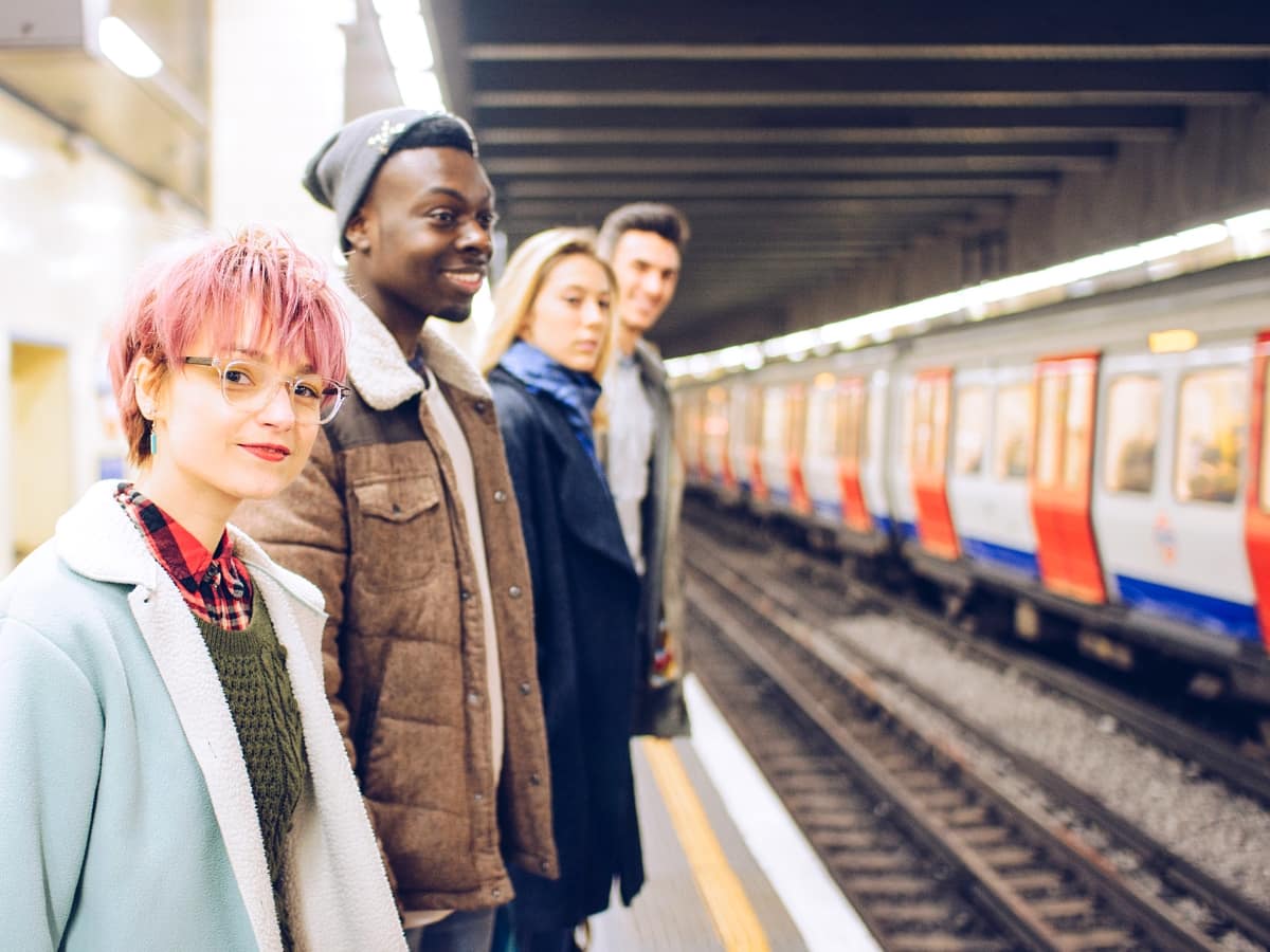 people waiting for tube in london