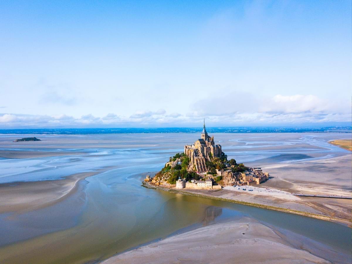 Aerial view of Mt Saint Michel in France