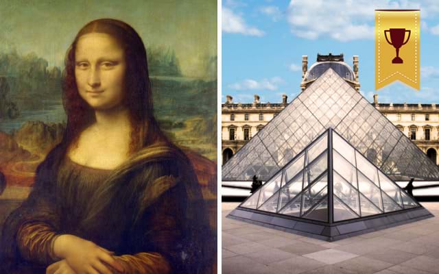 Mona Lisa portrait displayed in The Louvre Museum in Paris