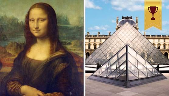 Mona Lisa portrait displayed in The Louvre Museum in Paris
