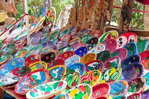 Colorful bowls sold in Chichen Itza 