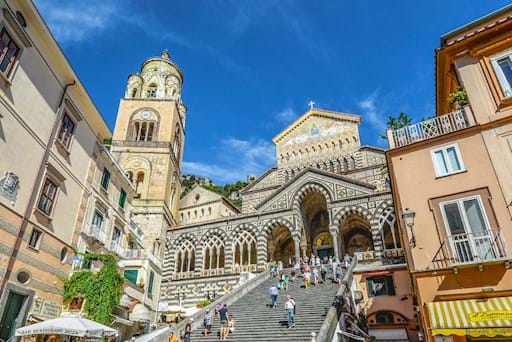 View of the Amalfi church from the square
