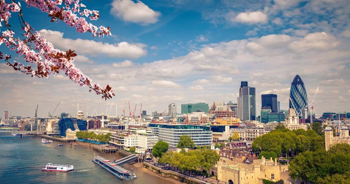 The Greater London Area in spring