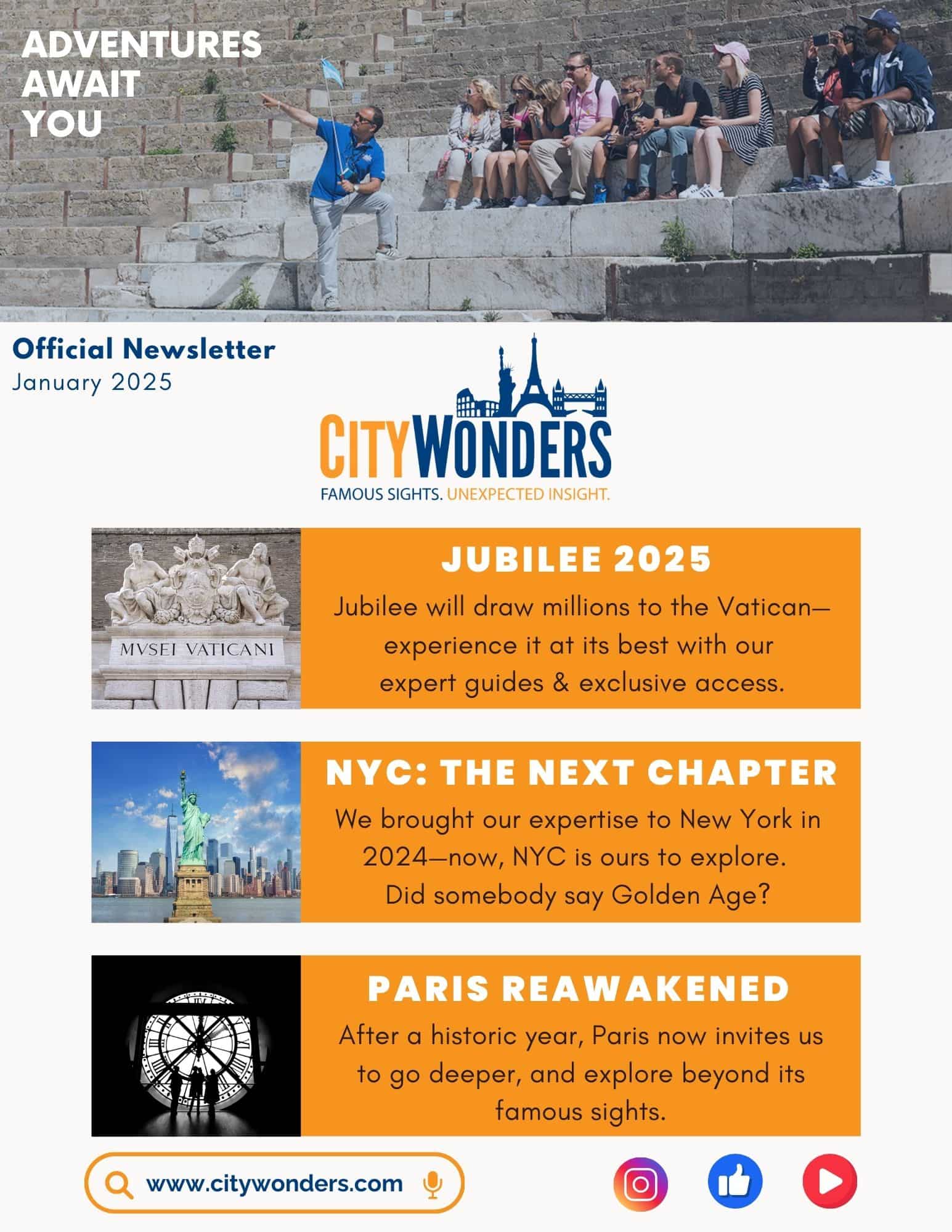 City Wonders Newsletter - January 2025 - page 1
