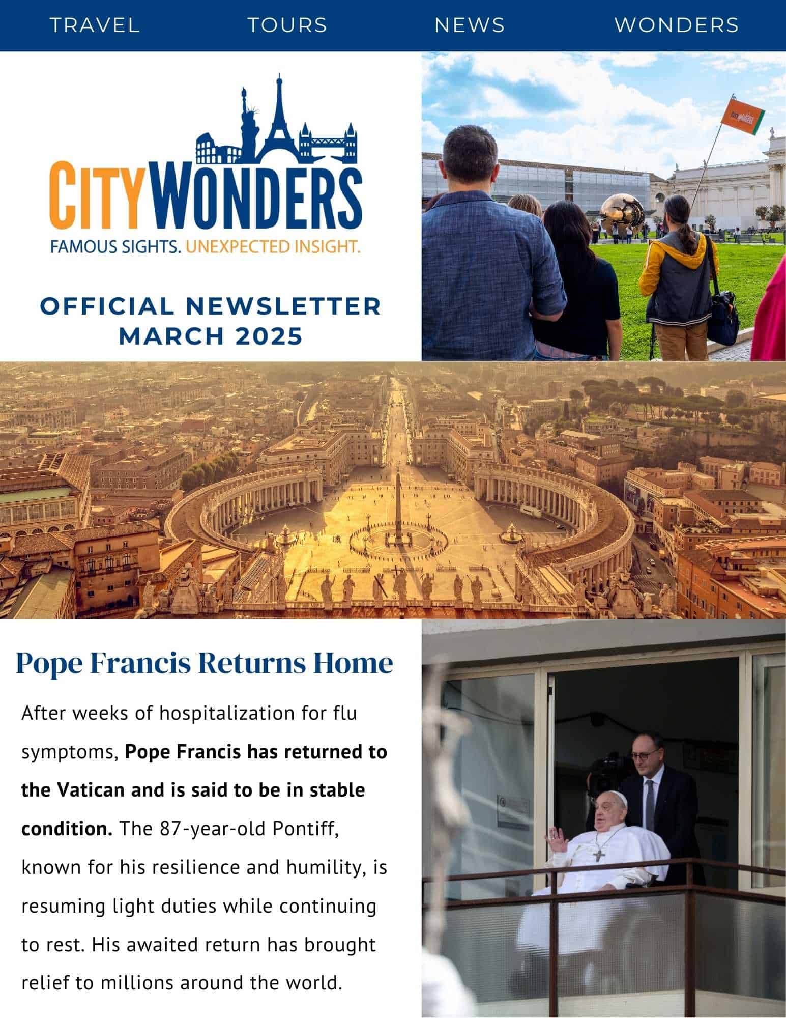 City Wonders Newsletter - March 2025 - page 1